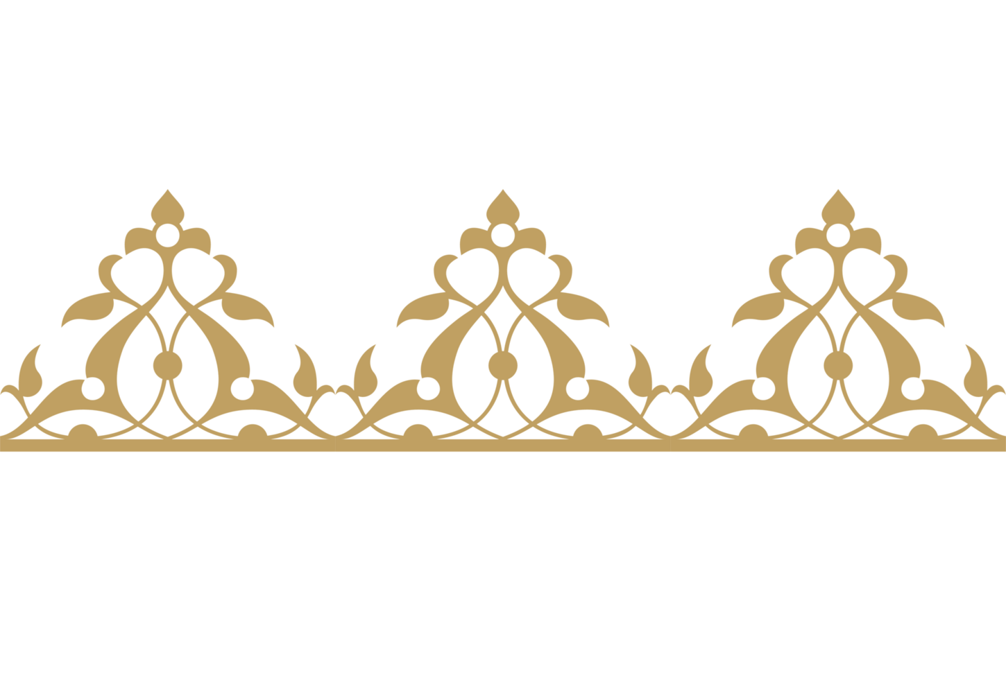 Gold frame border design element, islamic ornament. Suitable for use as frame borders, calligraphy, certificates.phy, certificates. png