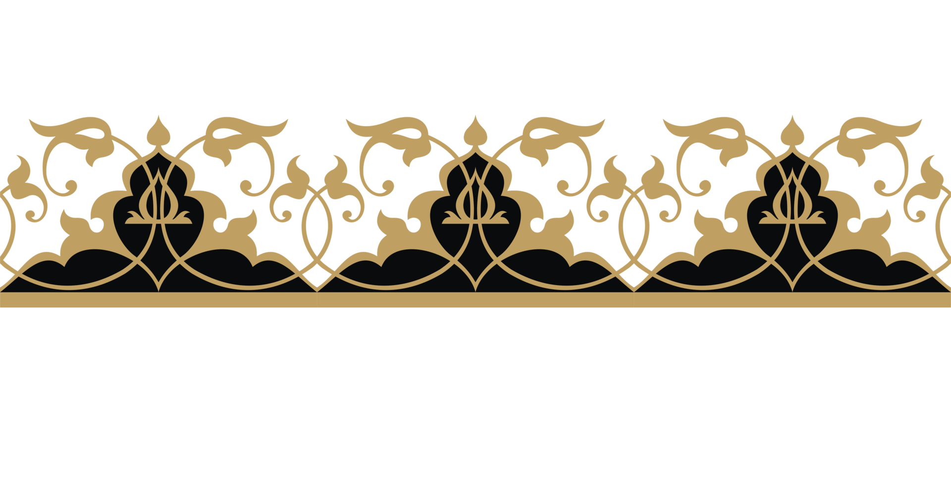 Frame border edge design element, Arabic style Islamic ornament. Suitable for use as frame borders, calligraphy, certificates, etc. png