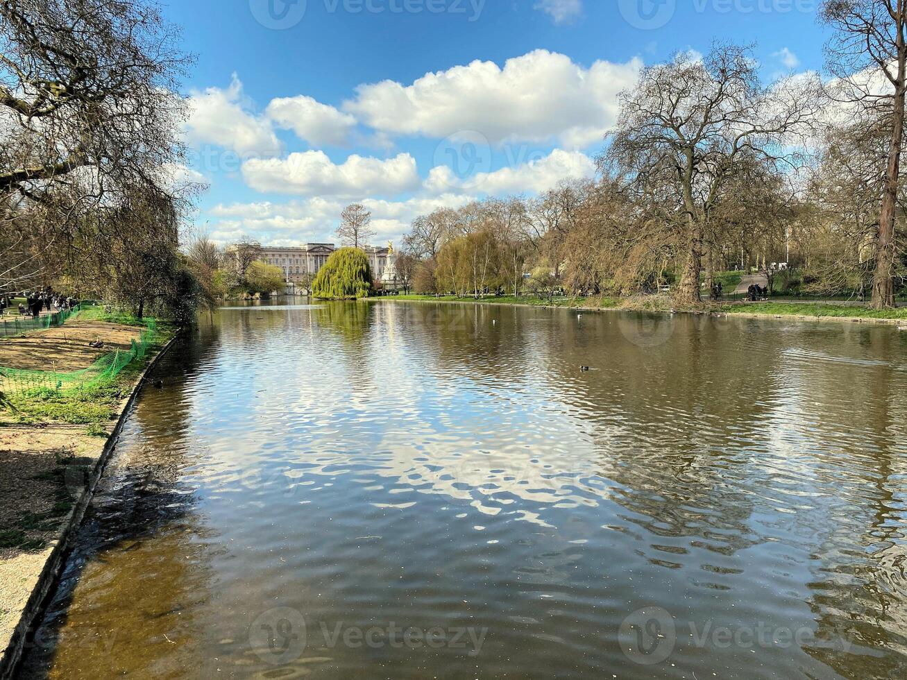 A lake surrounded by trees and grass photo