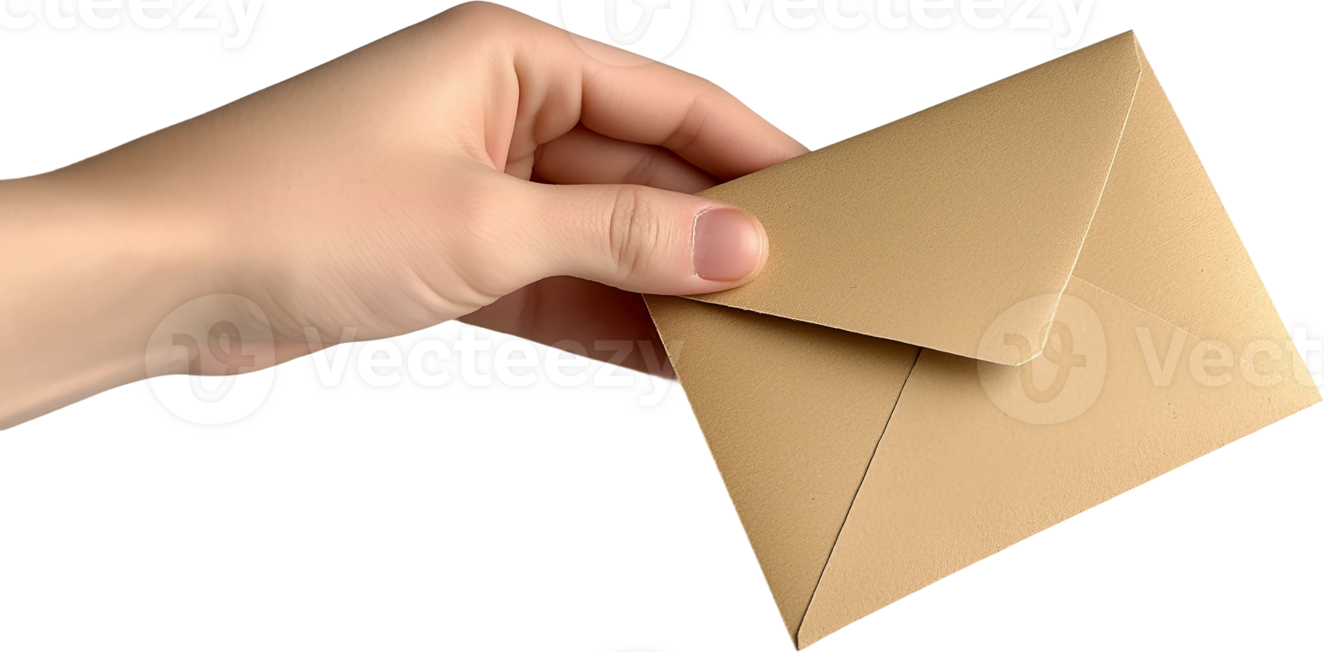 hand holding envelope on transparent background png