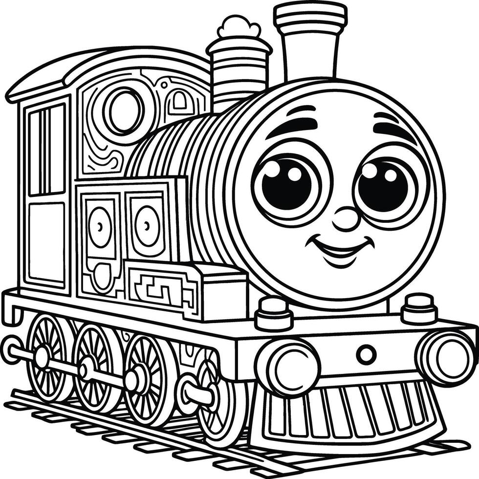 Thomas the train coloring pages vector