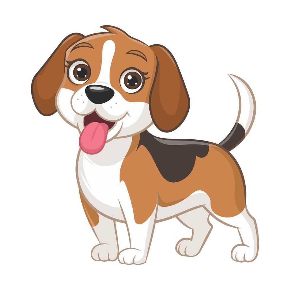 A cartoon dog with its tongue out vector