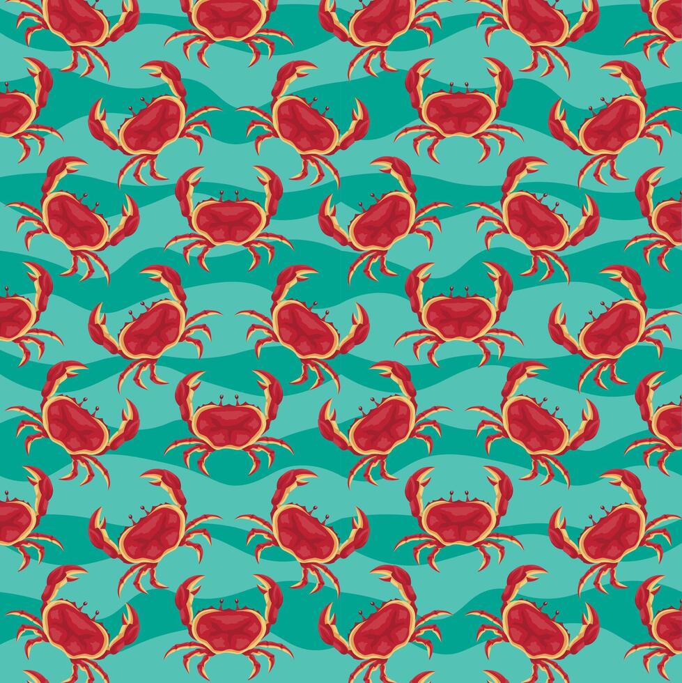 sea ocean crab pattern vector