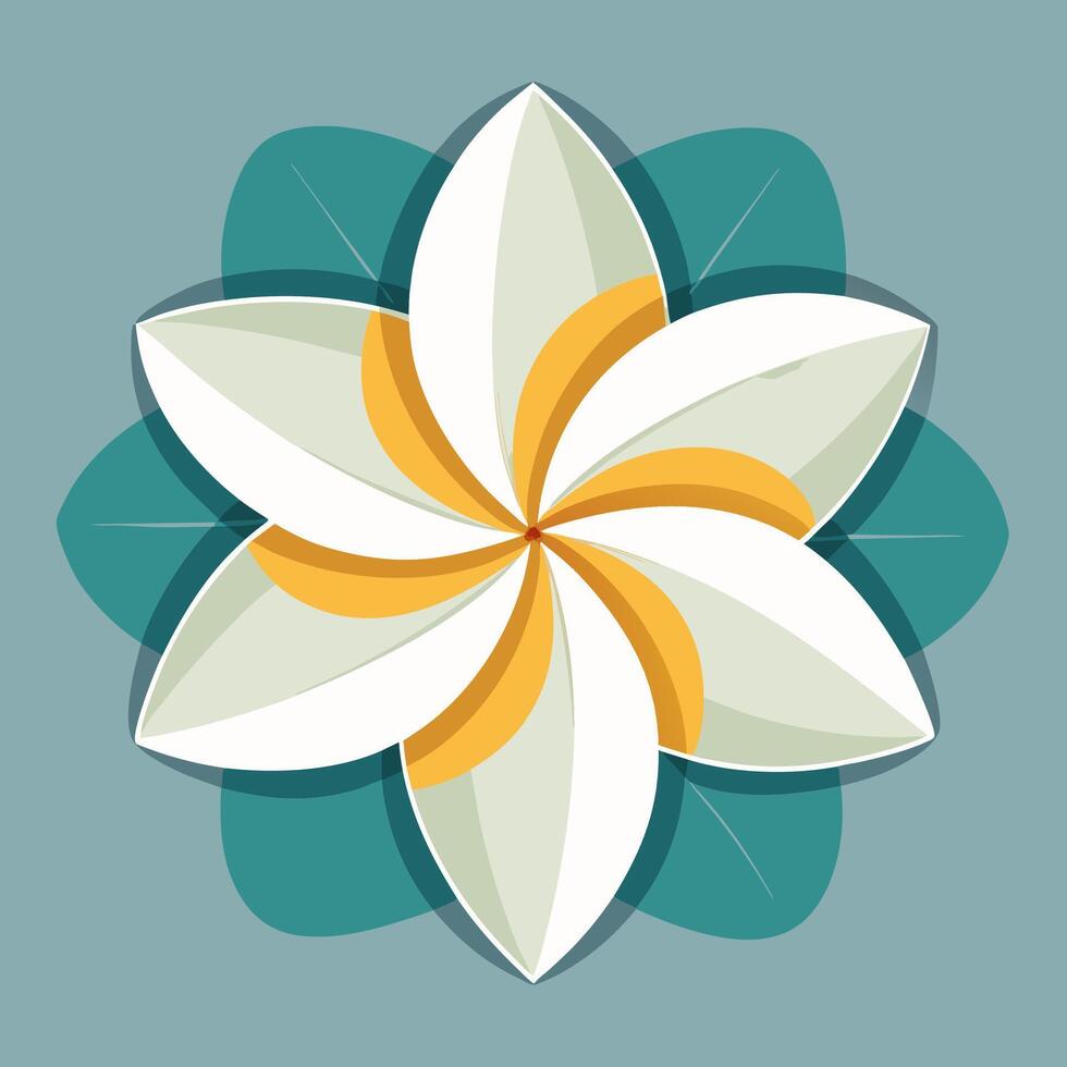 White Flower Illustration - Tropical Floral Graphic. vector