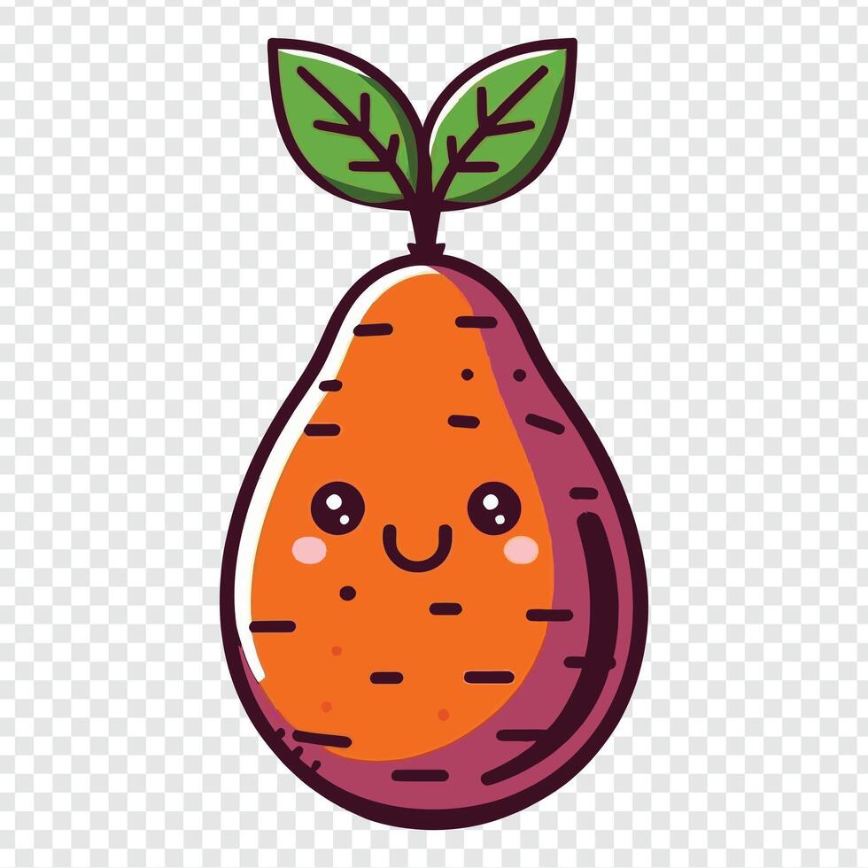 Cartoon carrot with a smile on its face vector