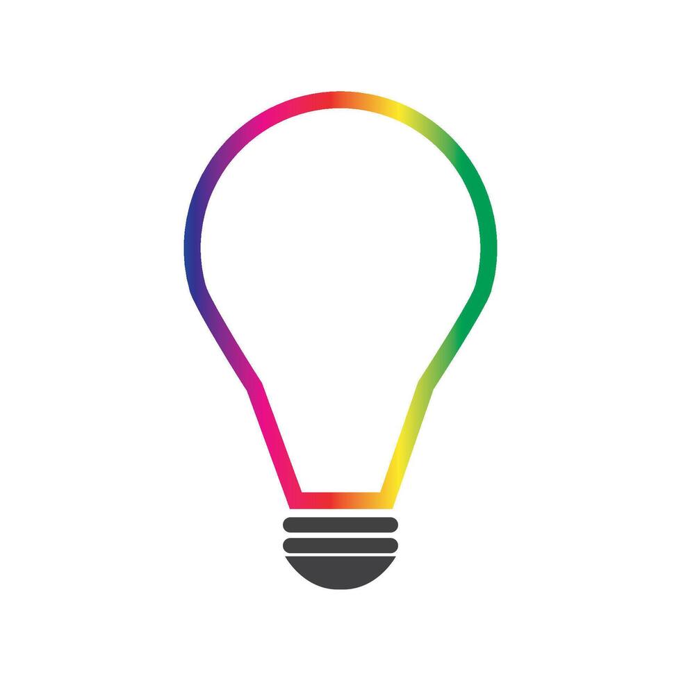 a rainbow light bulb with a white background vector