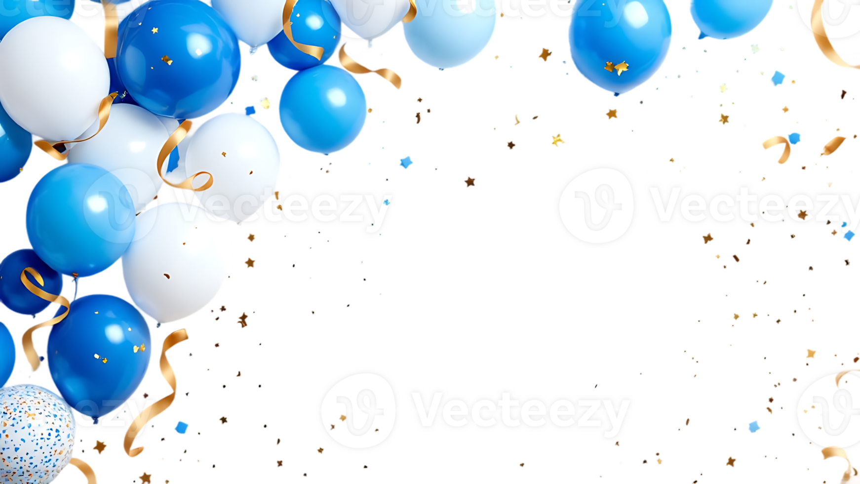 Stylish blue balloons, perfect for use in promotional materials for events and parties. png