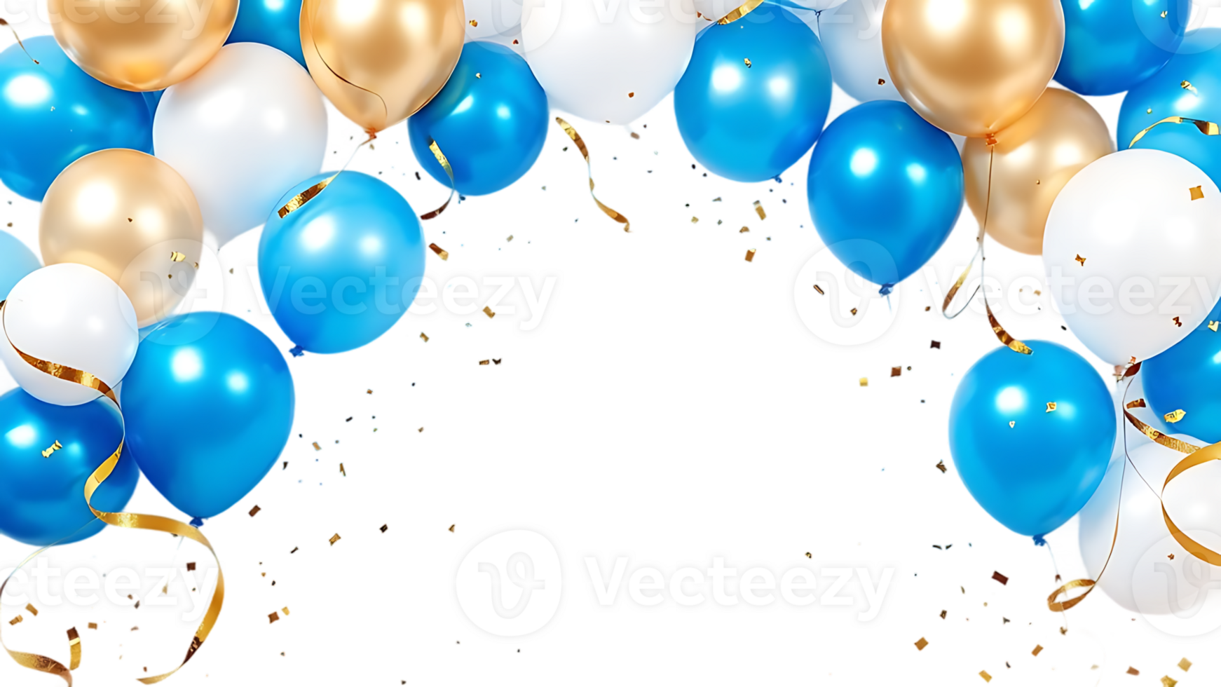 Isolated blue balloons, ideal for use in birthday invitations and event graphics. png