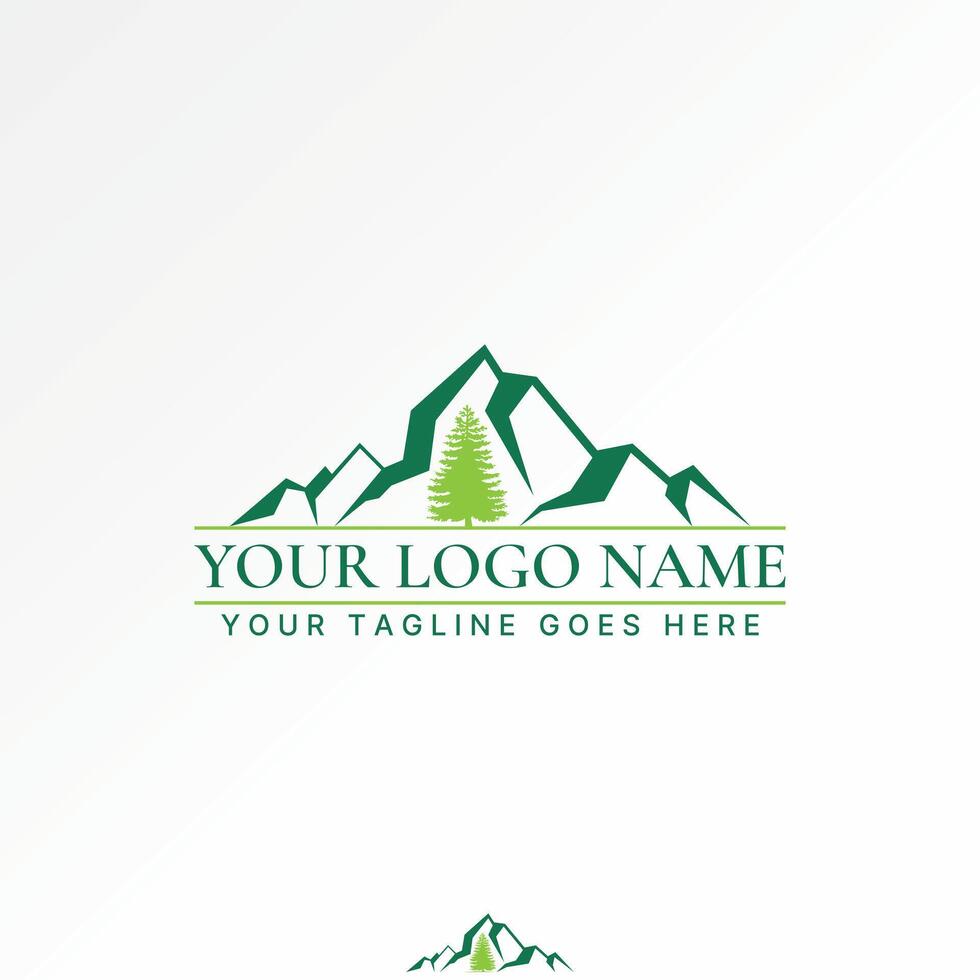 Logo design graphic concept creative premium stock image graphic simple unique green tree park forest mountain mont. Related adventure scenery vector