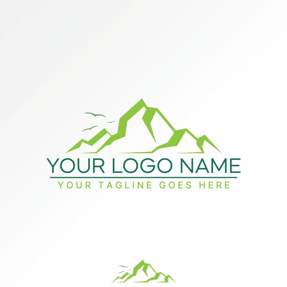 Logo design graphic concept creative premium stock image graphic simple unique mountain mont park flying birds. Related green forest adventure vector