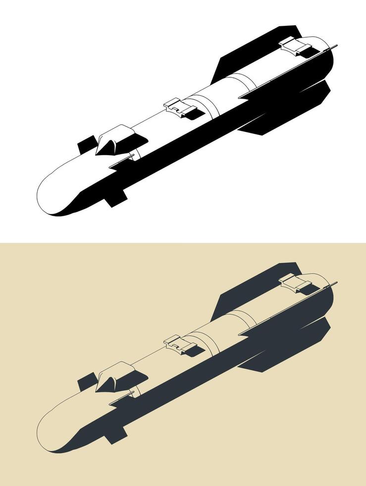 Hellfire missile illustrations vector