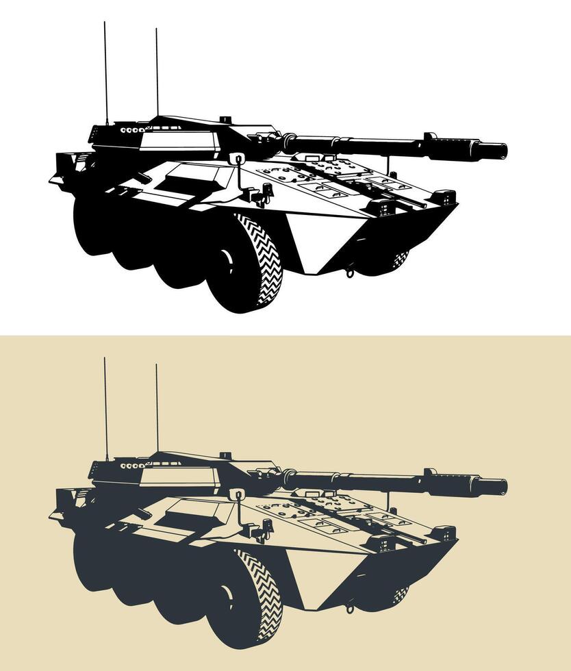 Heavy armed combat vehicle vector