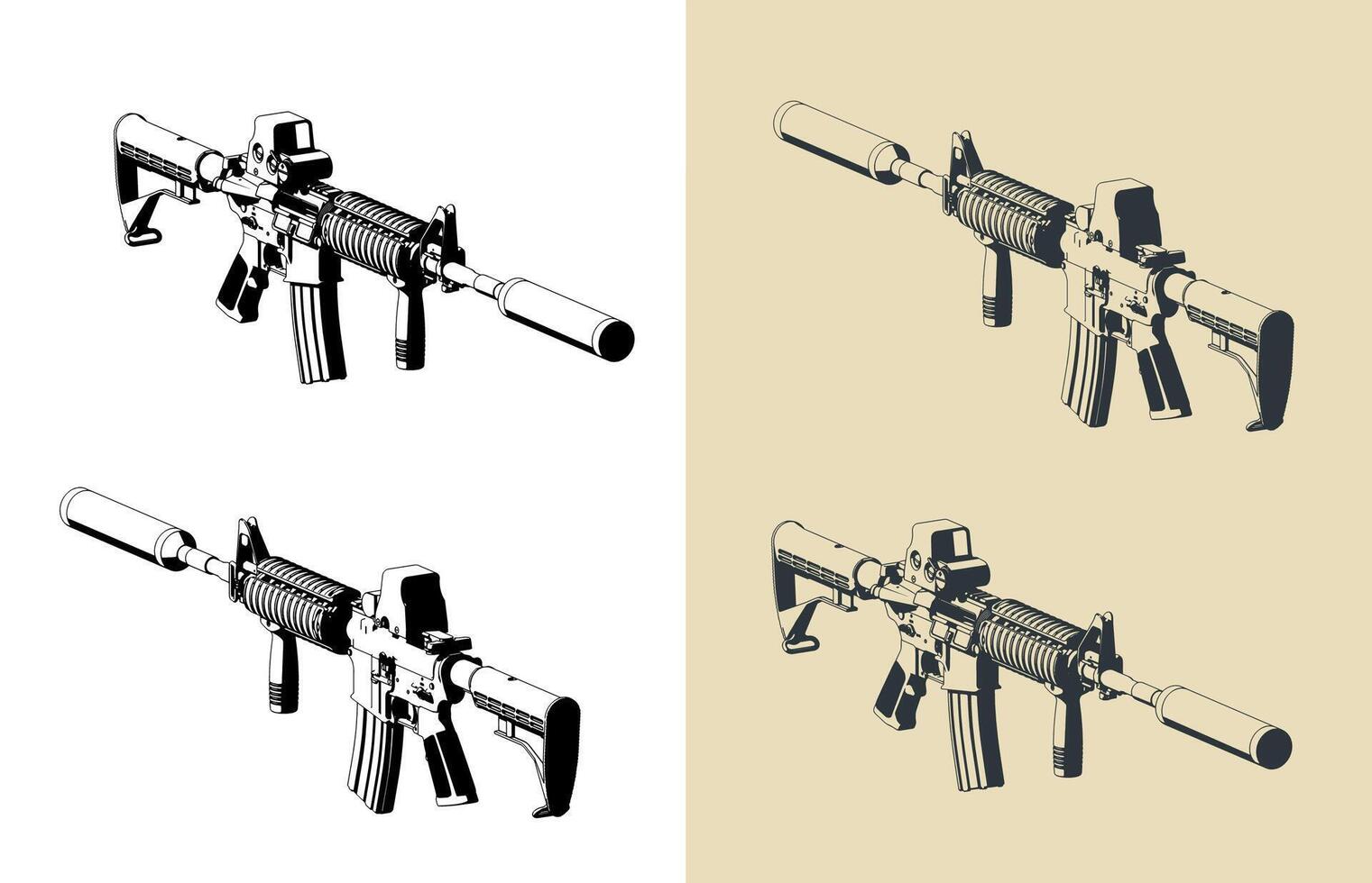 Automatic carbine M4A1 vector