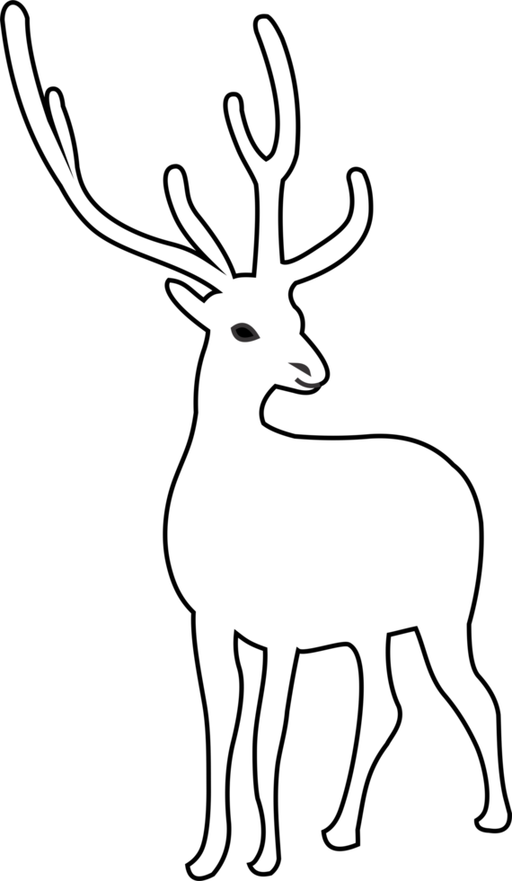 Deer jumping outline png