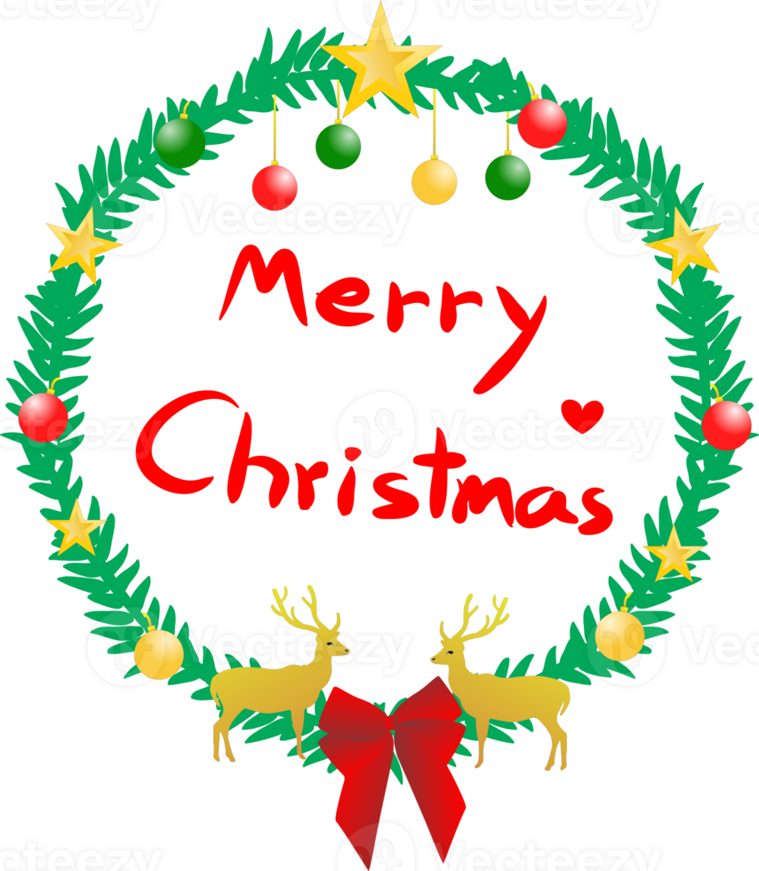 Round shape Merry Christmas element png