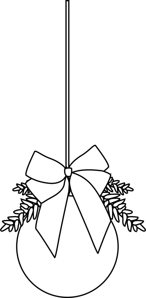Christmas ball hanging outline coloring png