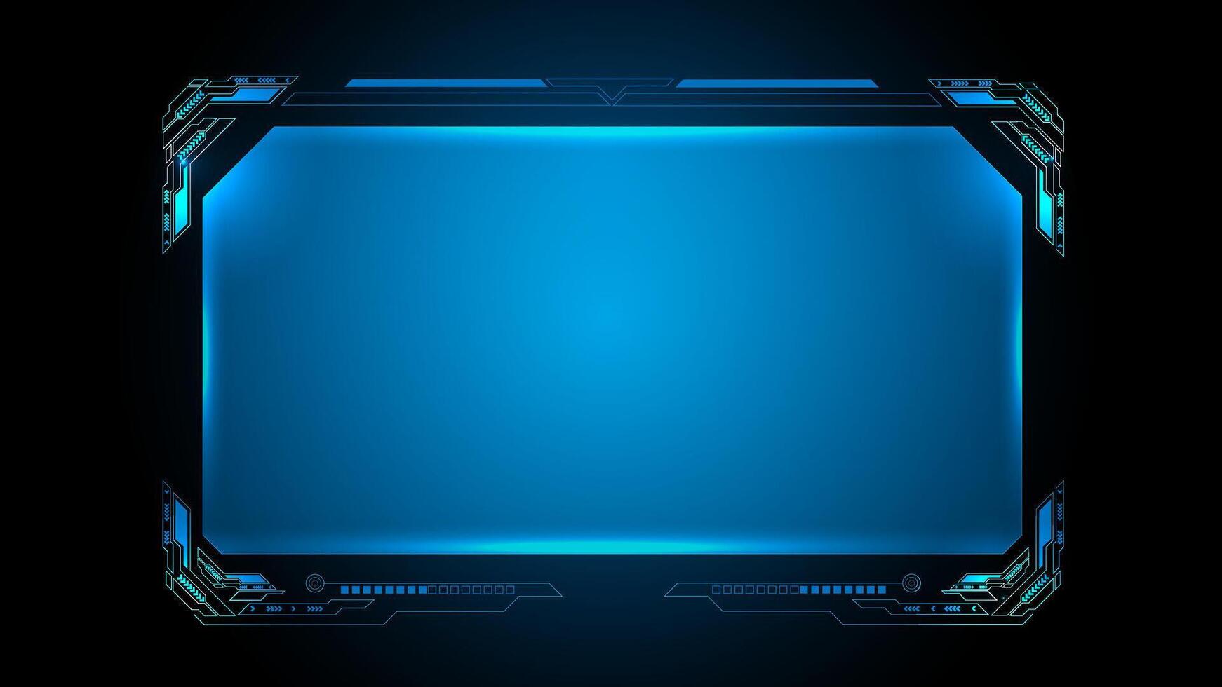 Hud screen futuristic blue. Technology box editable vector