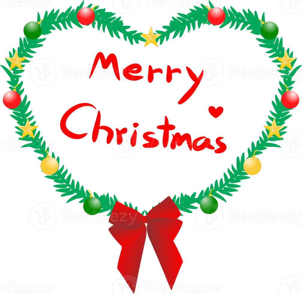 Heart Merry Christmas element png