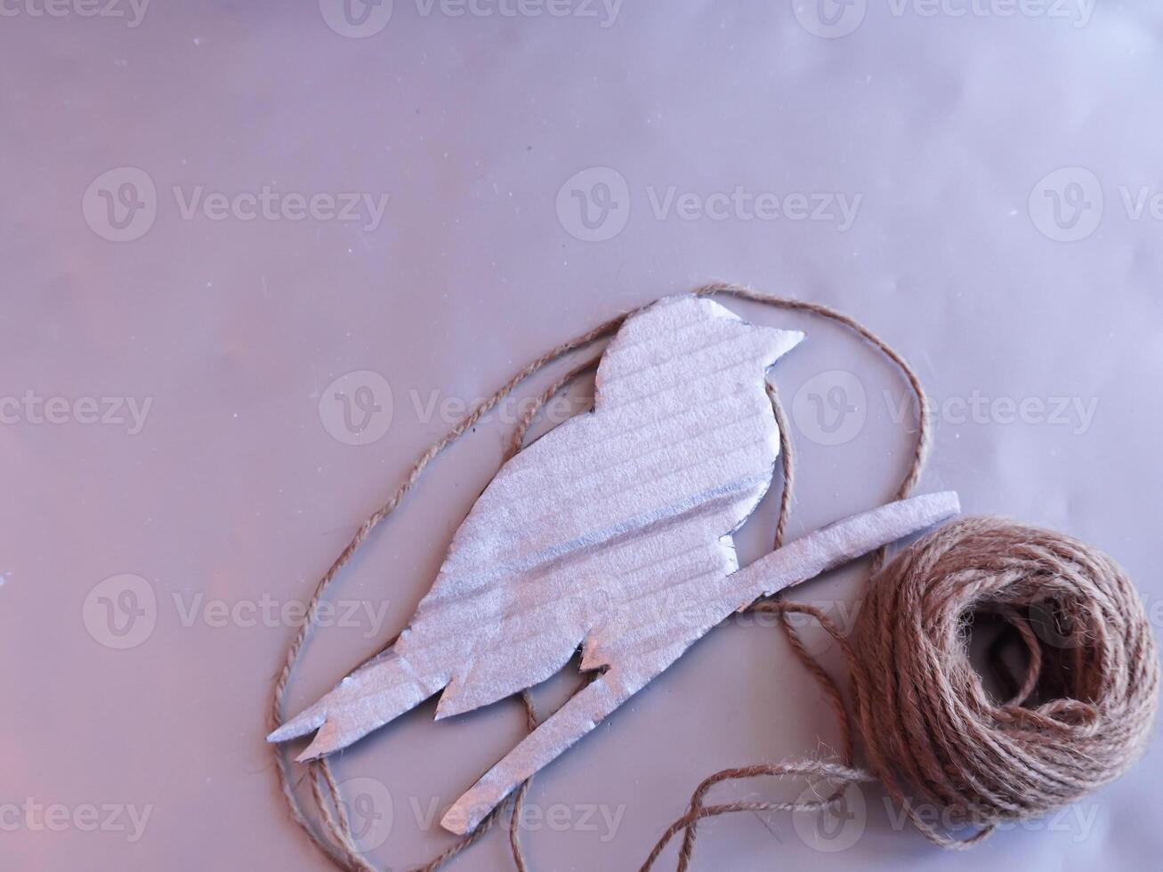Silver paper cut art on silver background about hobby craft copy space photo
