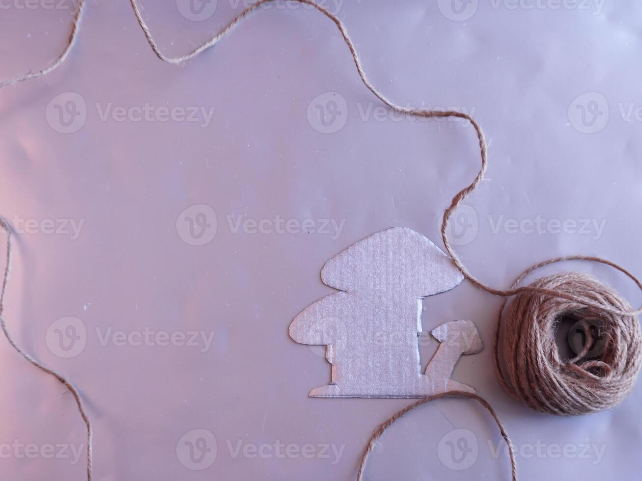 Silver paper cut art on silver background about hobby craft copy space photo
