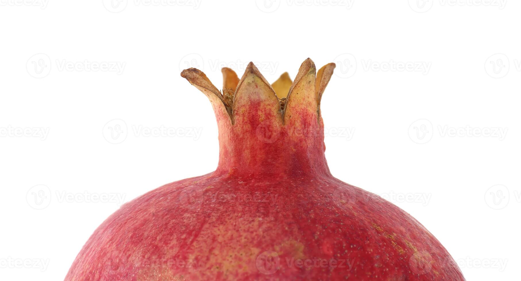 Close-Up of a Fresh Pomegranate on White Background photo
