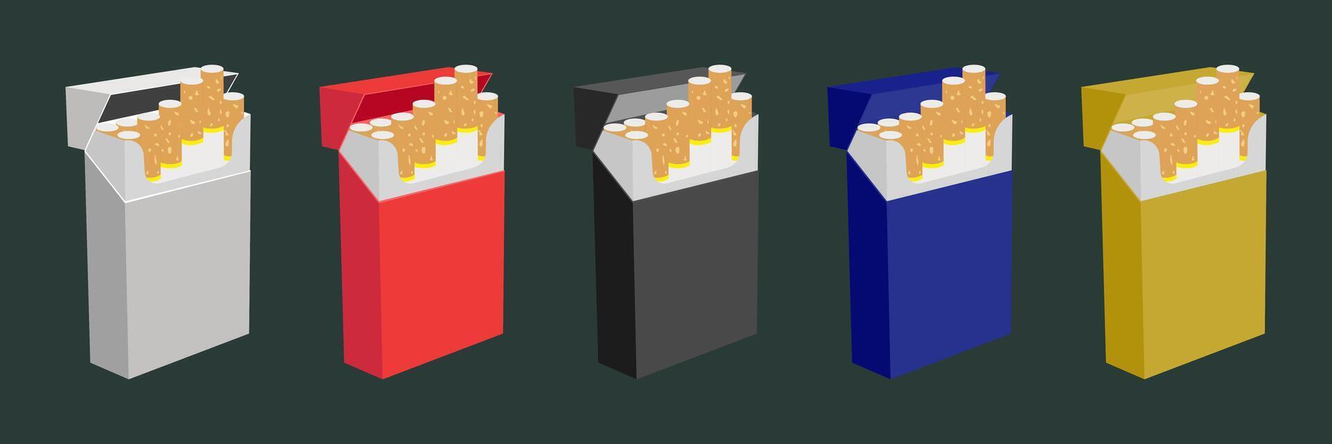 set cigarette packs for healthcare medical illustration vector
