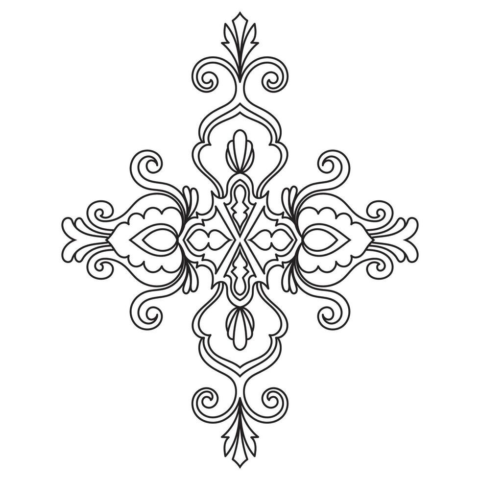 Mandala flower for decorating fabric patterns, coloring book vector