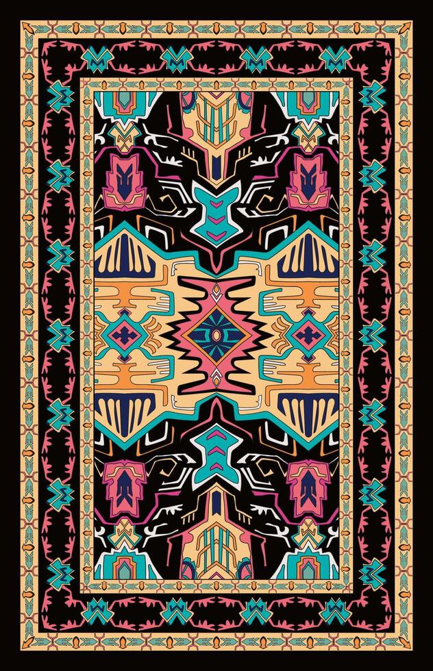 Vintage carpet, abstract pattern Graphic elements vector