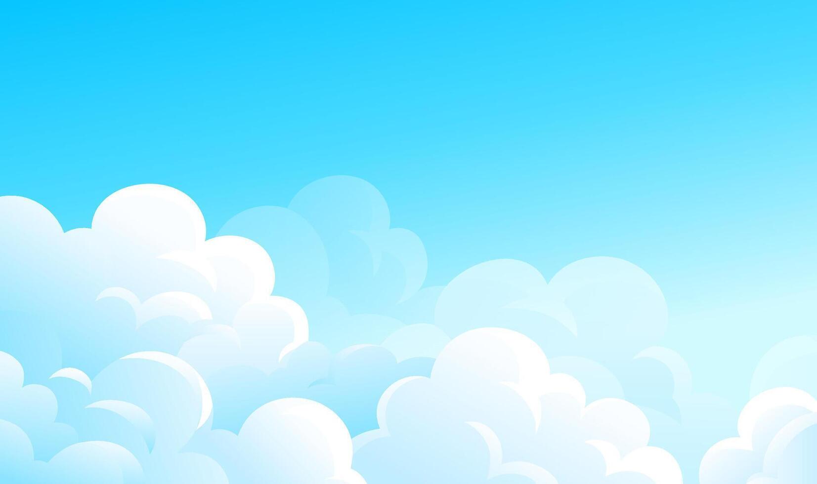 Blue cartoon style sky background illustration clouds and sky vector