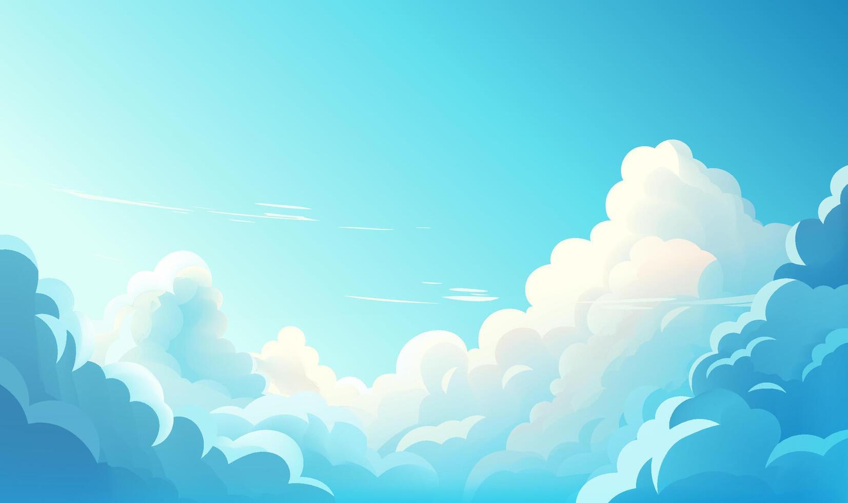 Blue sky background illustration Blue sky with white clouds vector