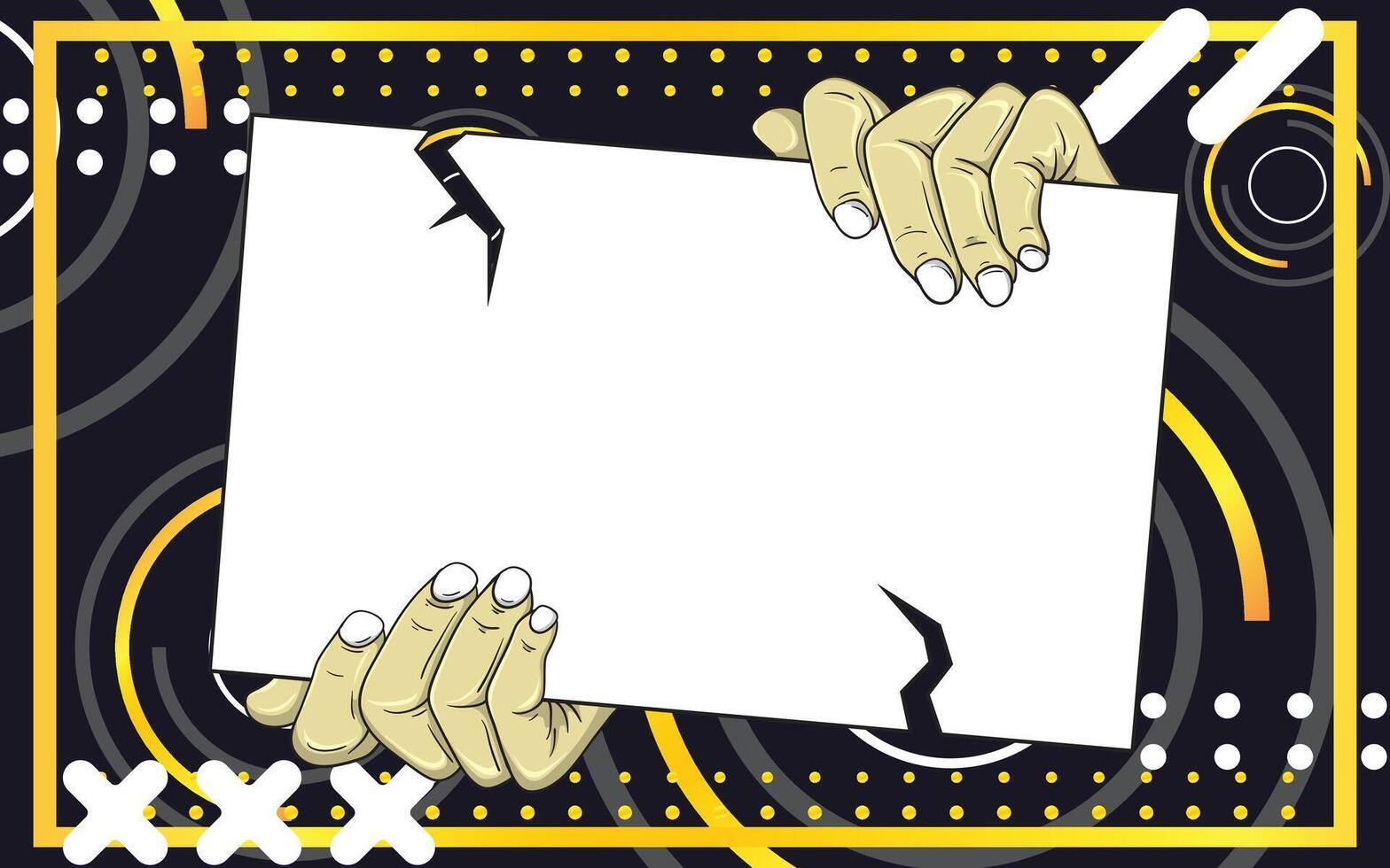 Memphis background with a blank paper object in the center vector