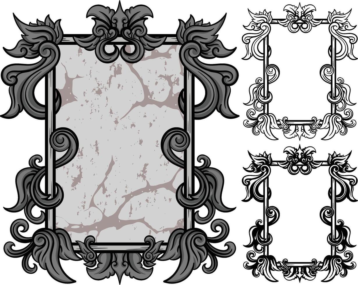 square frame with black and white vector