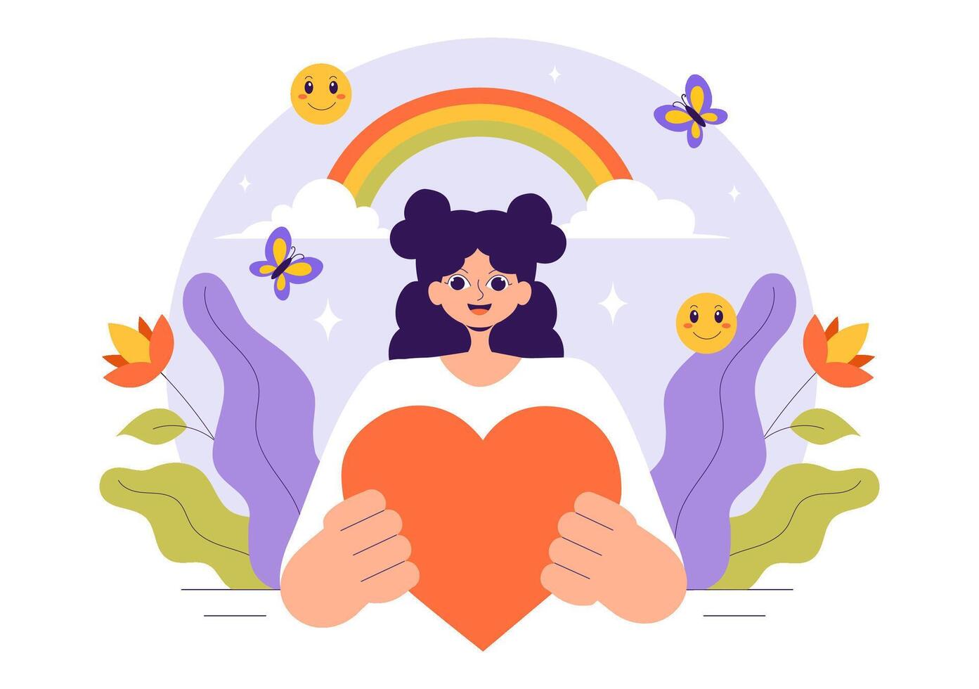 Stress Relief and Harmony Yoga Illustration of a Woman Restoring Balance vector