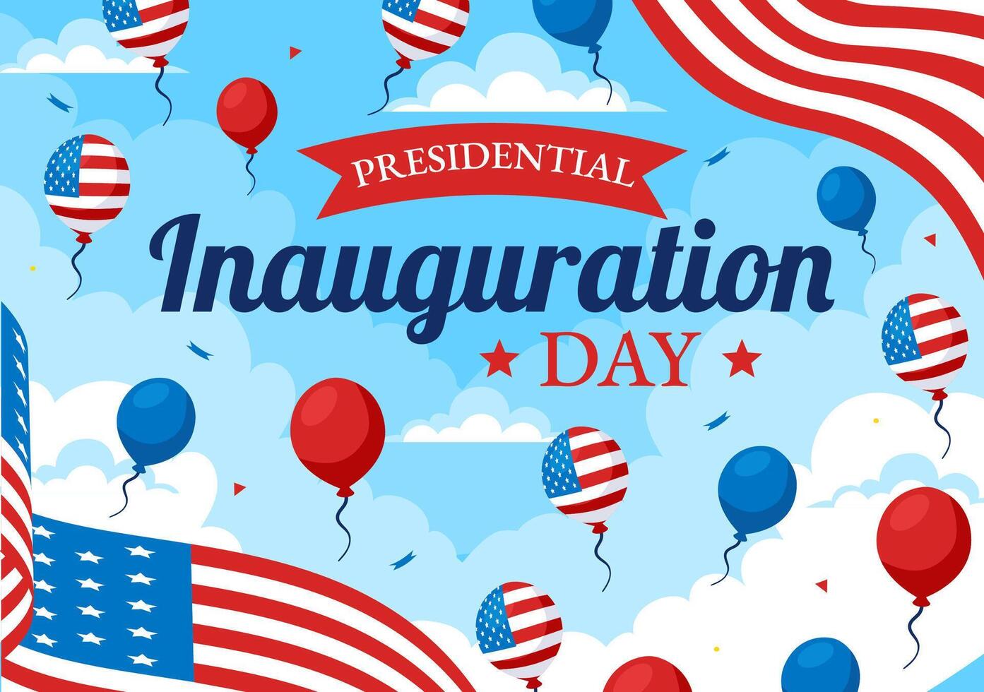 USA President Swearing-In Day Illustration with Capitol Dome and American Flag vector
