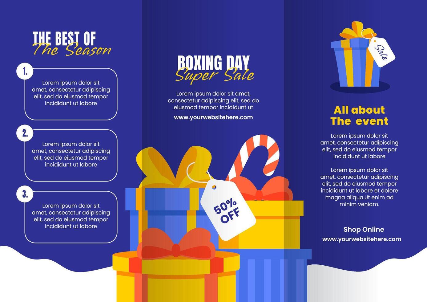 Boxing Day Hand Drawn Templates for Creative Social Media Brochure vector