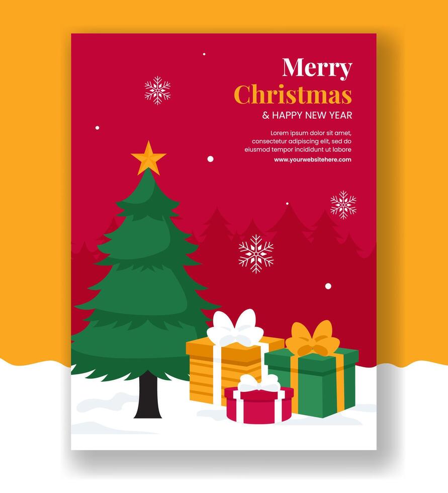 Christmas Vertical Poster Cartoon Hand-Drawn Templates for Festive Greetings vector
