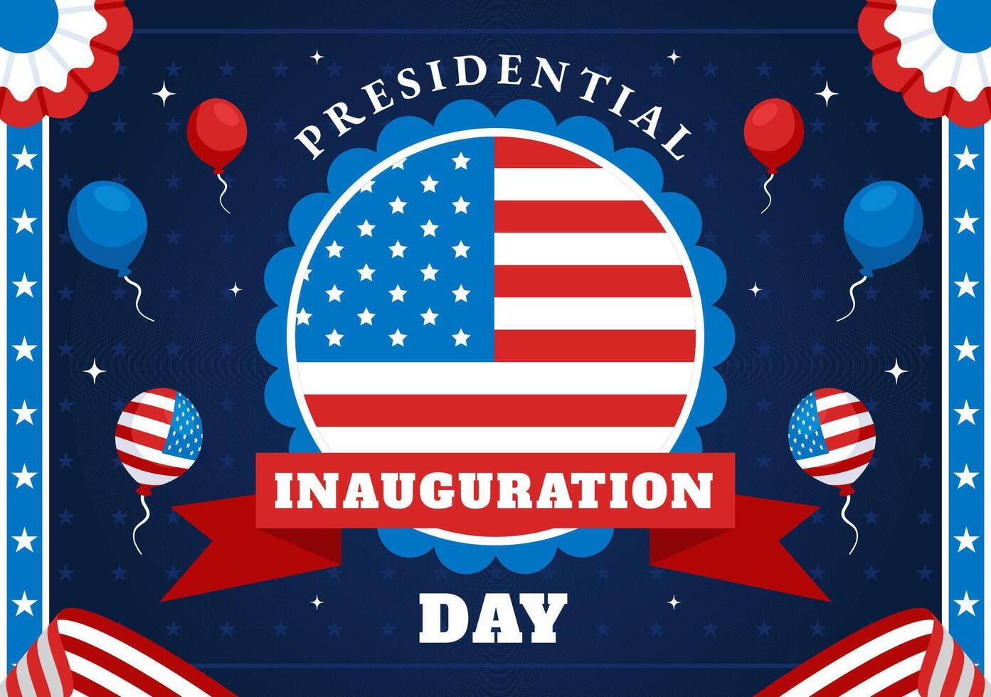 United States Inauguration Day Illustration with Patriotic Theme and Capitol View vector