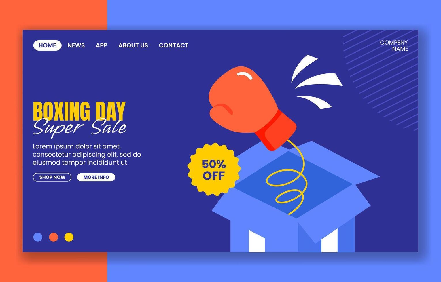 Boxing Day Sale Social Media Landing Page Backgrounds with Hand-Drawn Elements vector
