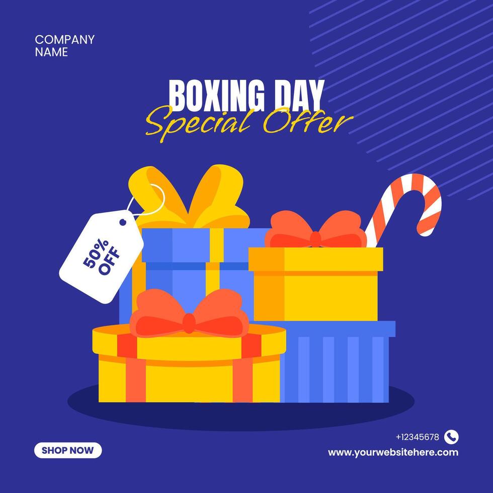 Boxing Day Offer Illustration with Hand Drawn Background Templates Illustration vector