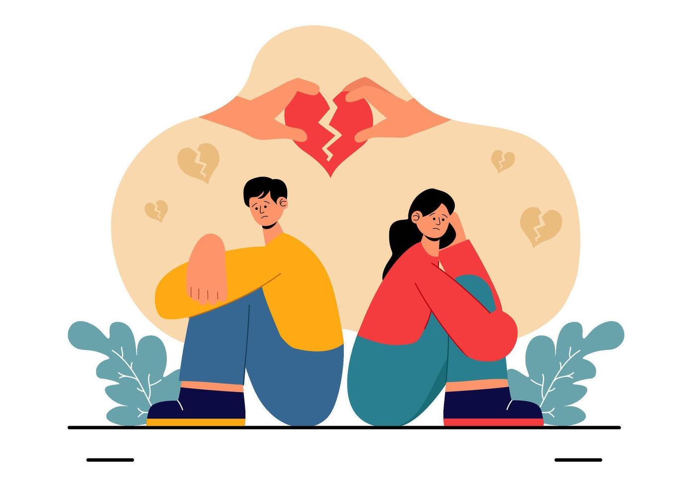 Couple Arguing Illustration of Relationship Issues and Emotional Tension in a Cartoon Background vector