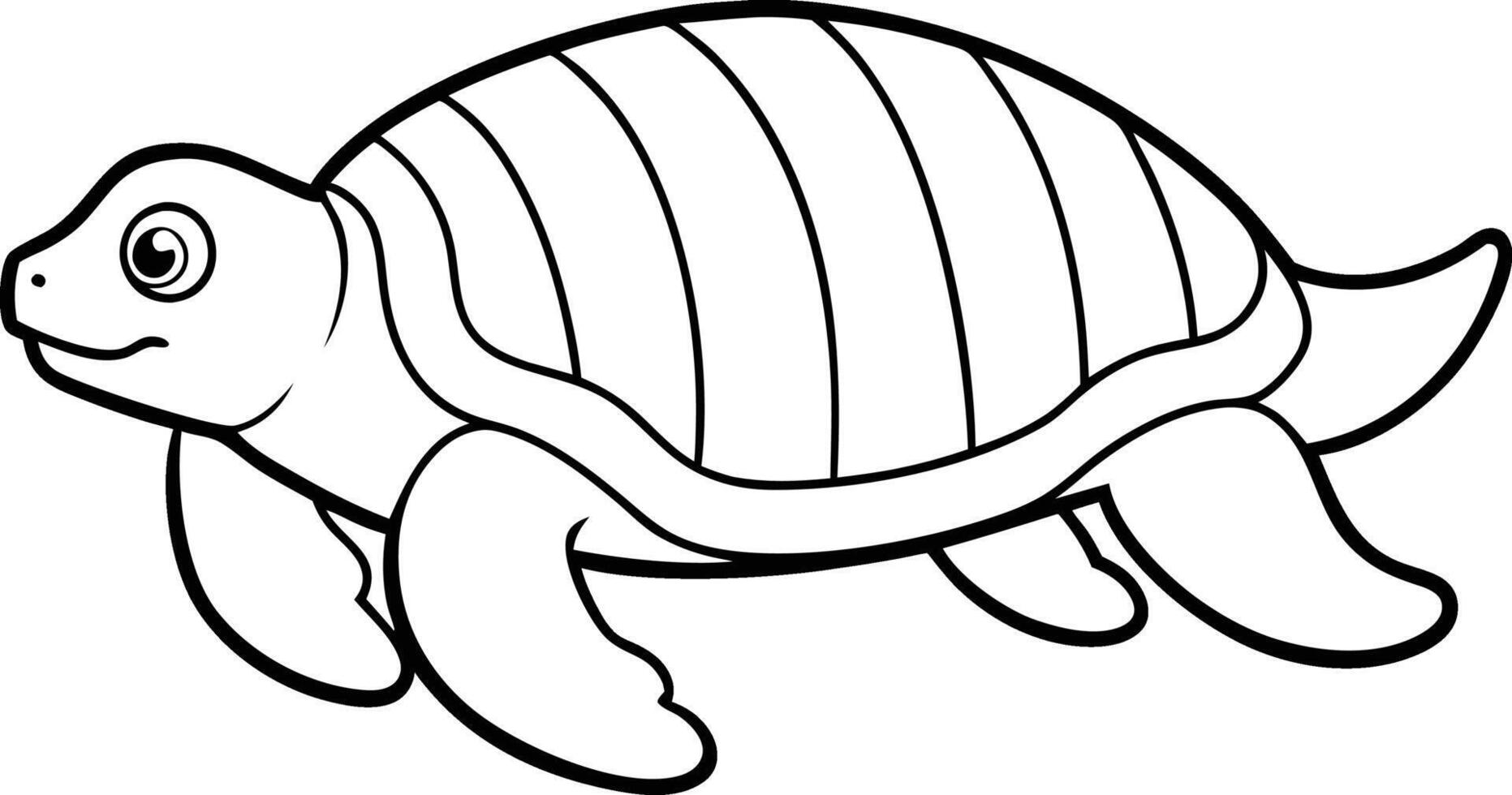 Sea leatherback turtle outline icon. illustration tortoise on white background. Isolate outline sea turtle. Black and white illustration. vector