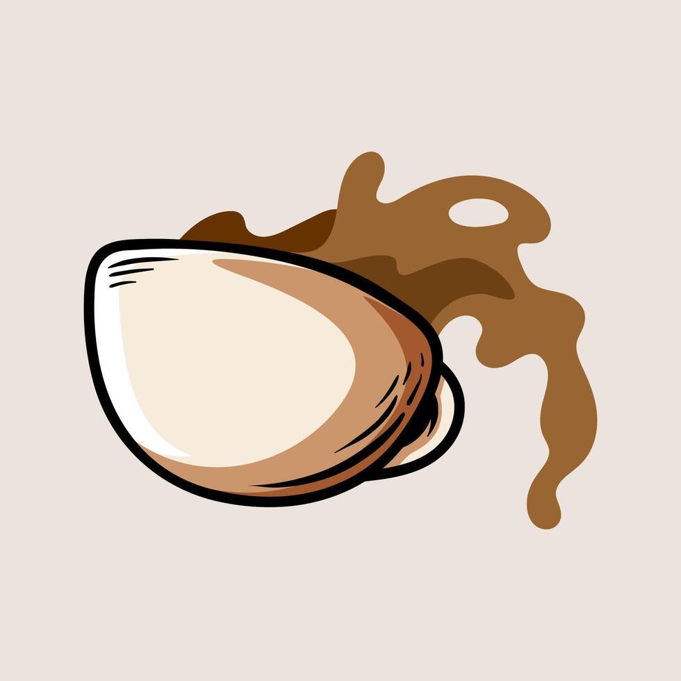 cup of coffe isolated colored drawing line art style sketch classic vintage design illustration vector