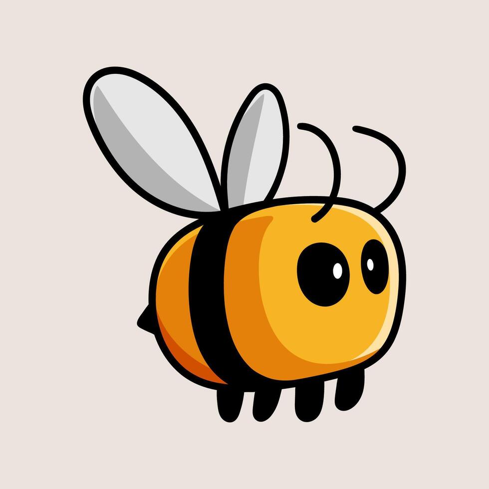 fun cartoon character of bee logo isolated colored drawing line art style sketch classic vintage design illustration vector
