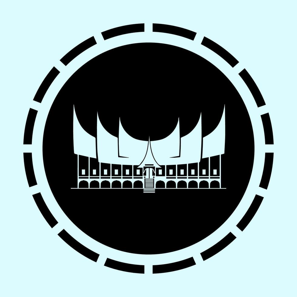 simple icon of Padang traditional house vector