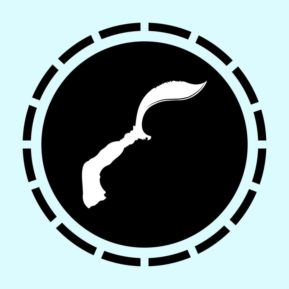 Flat design of traditional Indonesian Kujang weapon vector