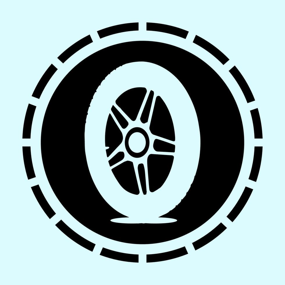 simple icon of motorbike tires vector