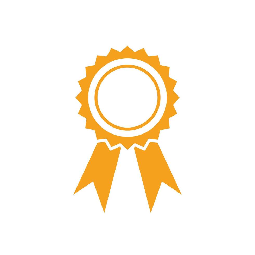 Award ribbon icon illustration. Flat design style eps 10. Gold medal icon on white background. Gold medal design element, symbol of victory. First place, the winner, the best. vector