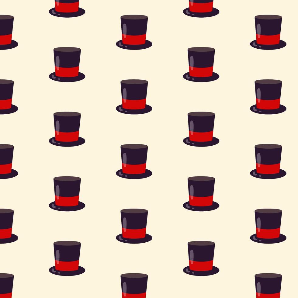 Top hat pattern. flat illustration vector