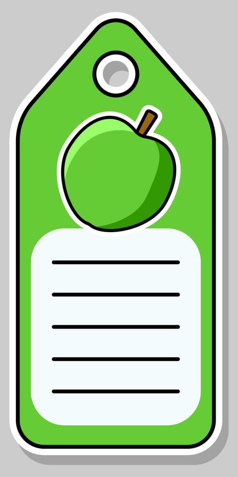 Cartoon apple. Notebook label. Note label. stickers vector