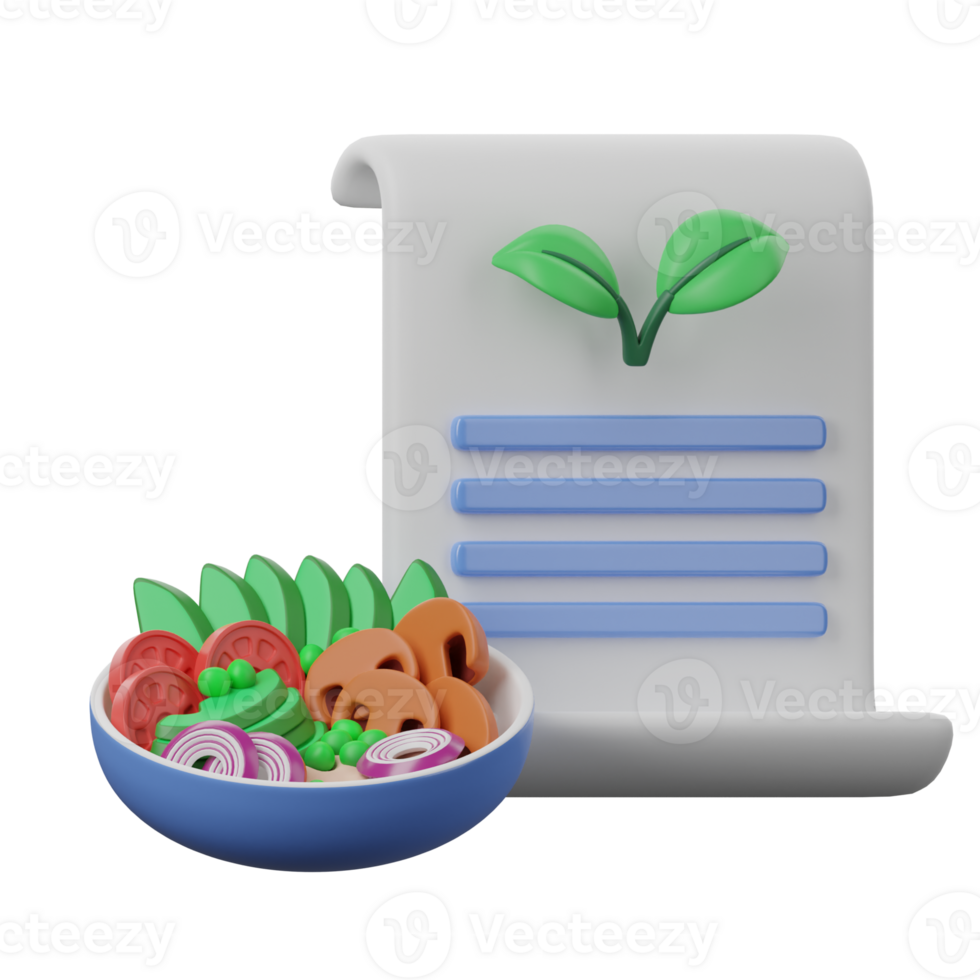 3D Food Vegan Recipe png